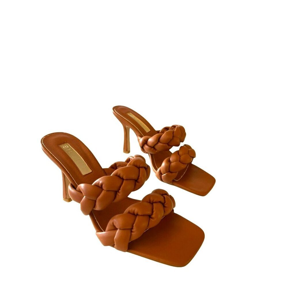 Billini Rust Braided Shelby High Heel Shoes Size 7 NEW